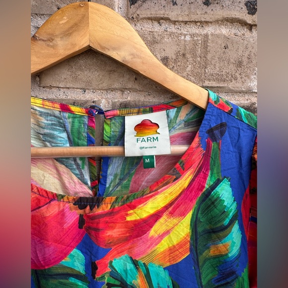 Farm Rio Bananamix Tiered Cotton Midi Dress Size M - Picture 6 of 9